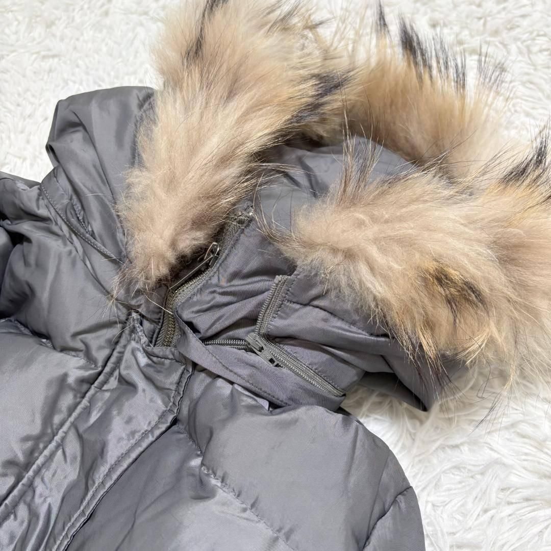 theory ダウンロングコート グレー　タグ付き 美品】theory ファーフード付きロングダウンコート S グレー - メルカリ