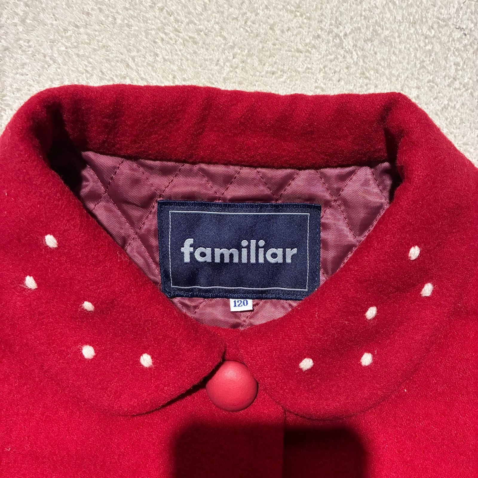 familiar ファミリア ウール ケープ コート うさぎ 120 ポンチョ