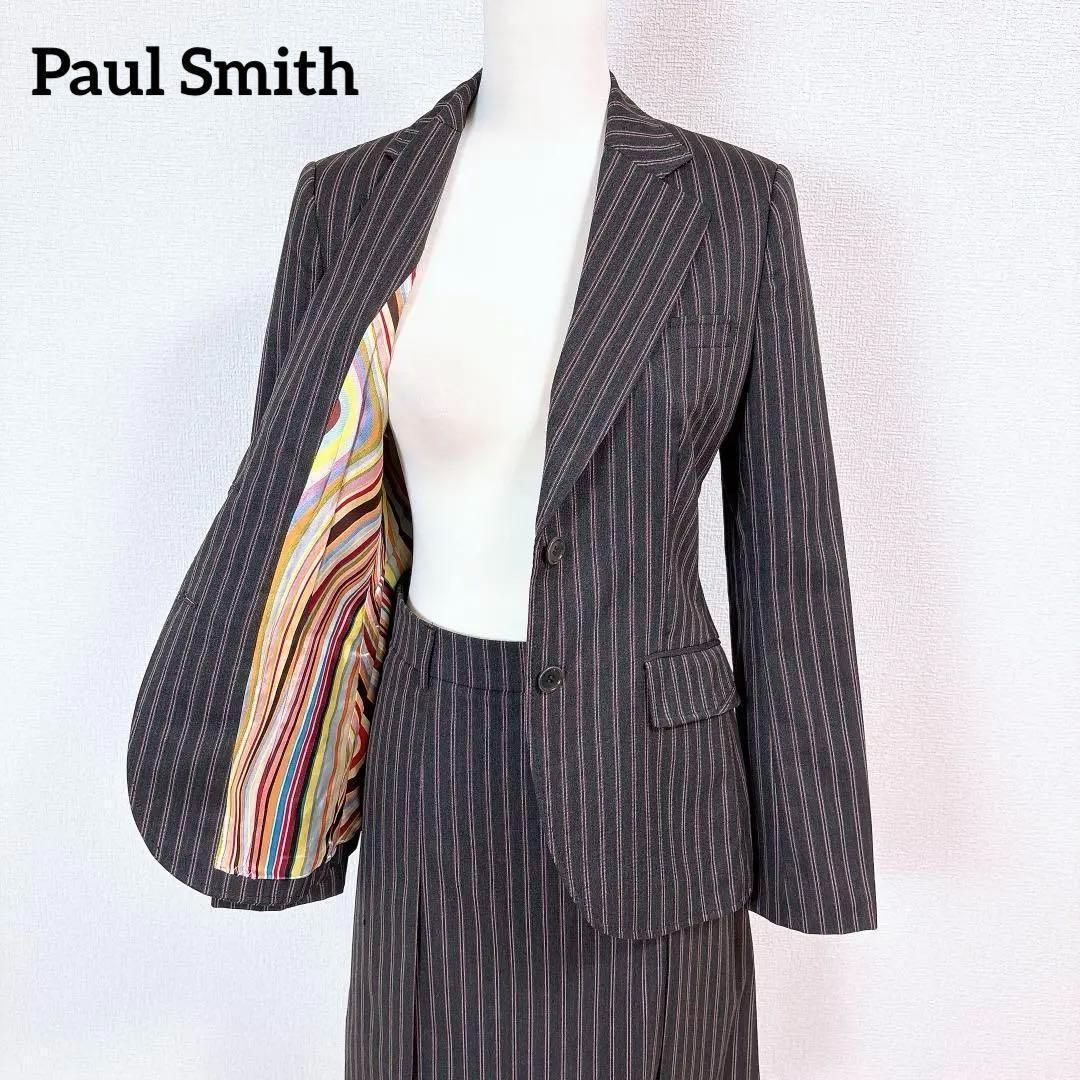 ポールスミス マルチカラー裏地 ストライプスーツ セットアップ 40