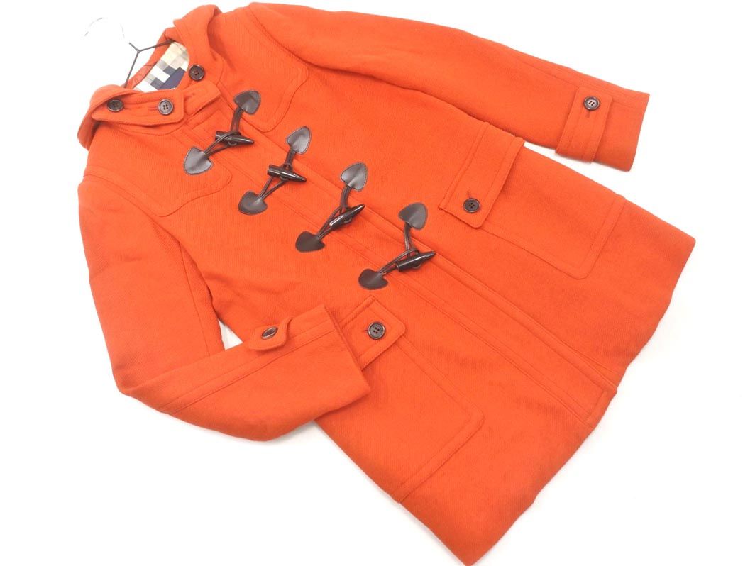 BURBERRY バーバリー ウール100% ダッフル コート size38/オレンジ