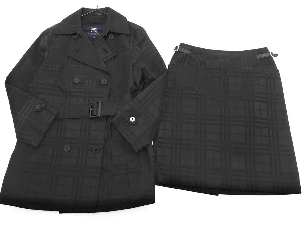 BURBERRY バーバリー スカート スーツ 黒 38 就活 セットアップ