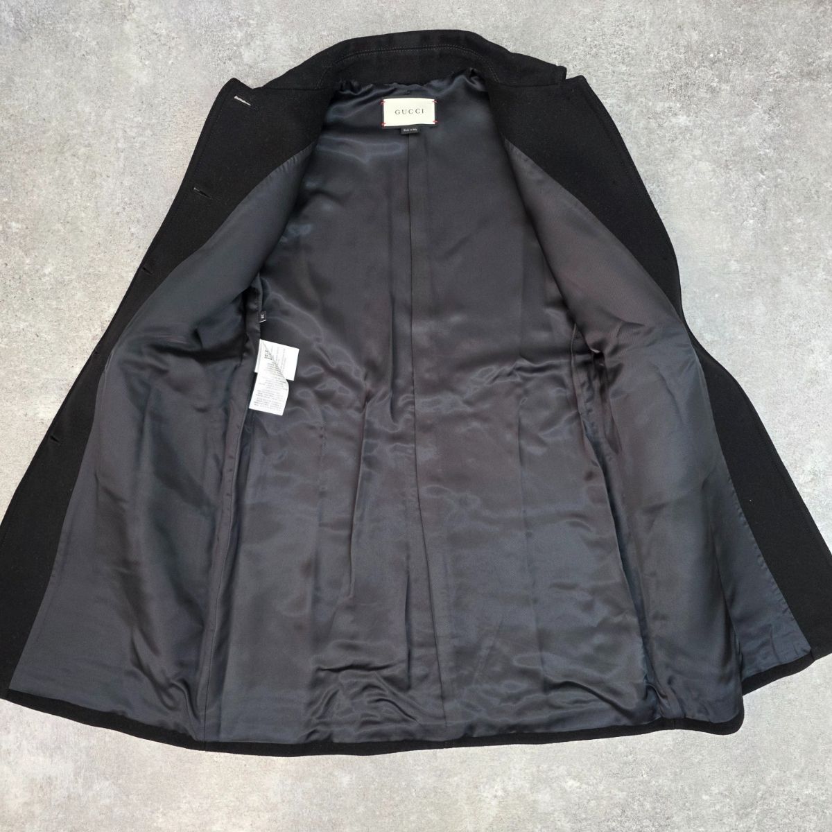 GUCCI グッチ ウール ロングコート フェイク パールボタン GGマーク