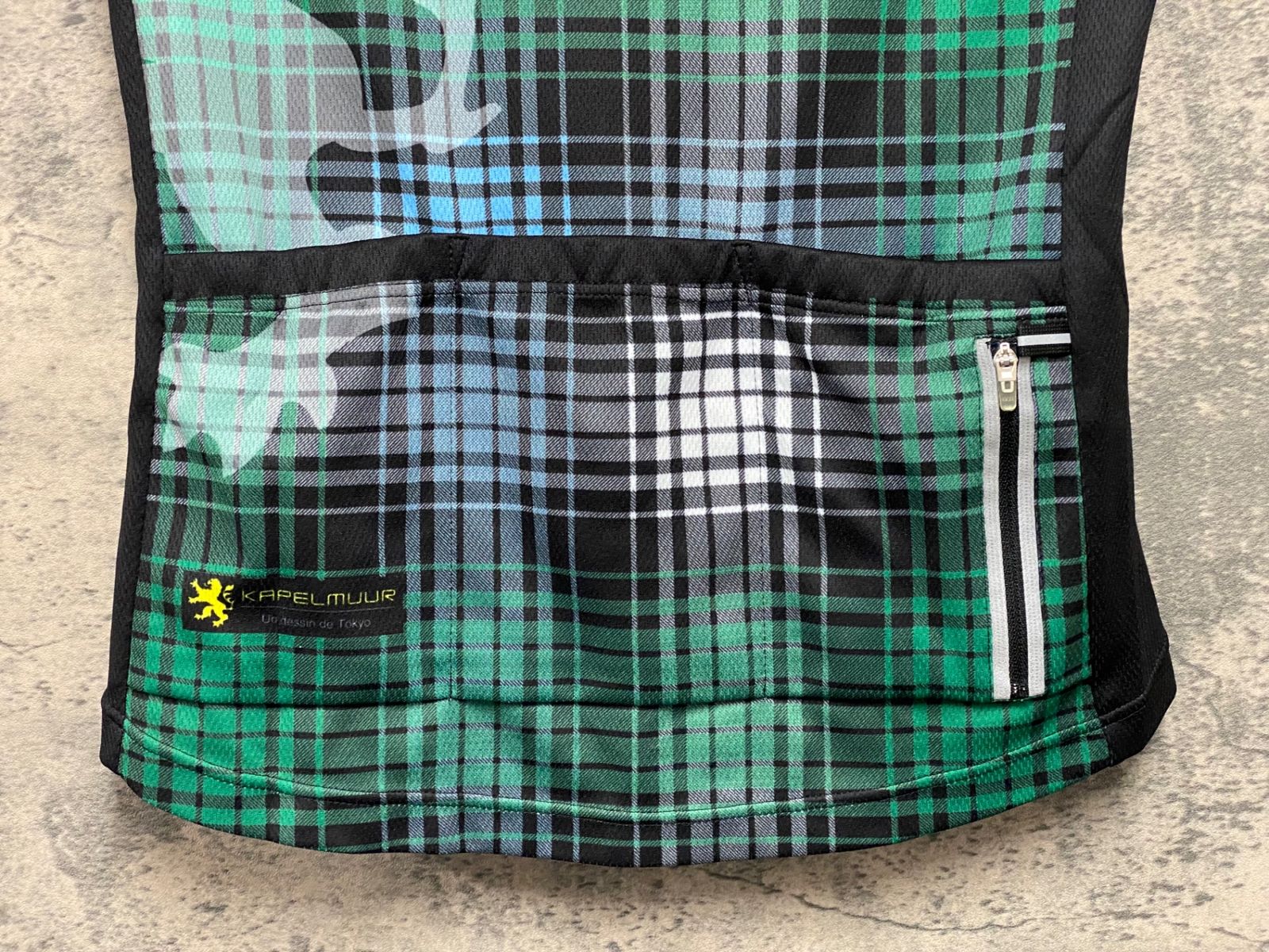 JS689 カペルミュール KAPELMUUR 半袖 サイクルジャージ 緑チェック柄