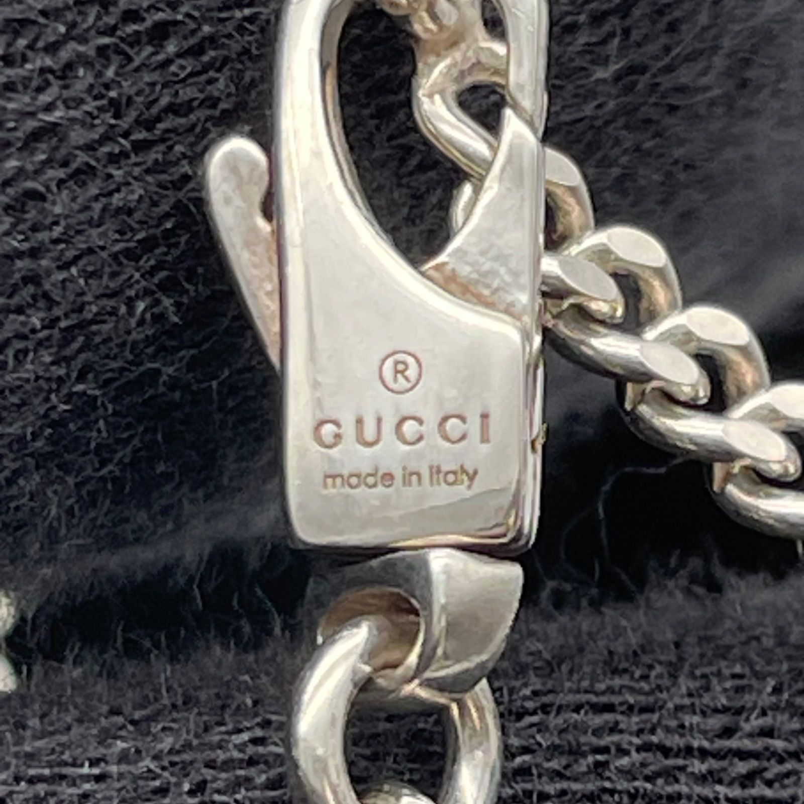 □GUCCI【グッチ】SV925 シルバー ネックレス メンズ Gロゴ A26-116 