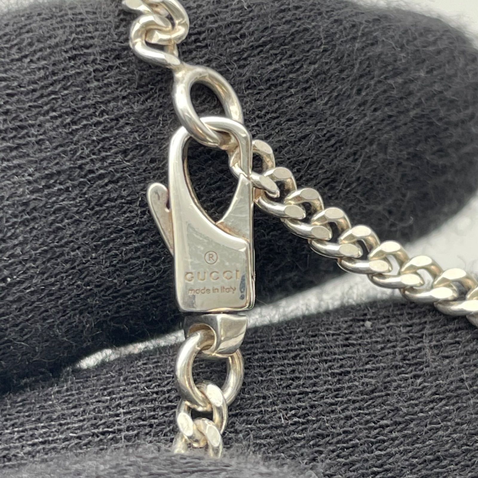 □GUCCI【グッチ】SV925 シルバー ネックレス メンズ Gロゴ A26-116 