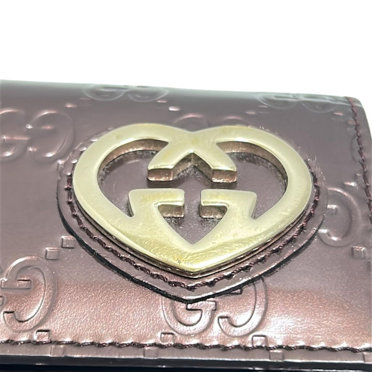 GUCCI(グッチ) 長財布 ラブリー/シマライン 251861 ブラウン レザー