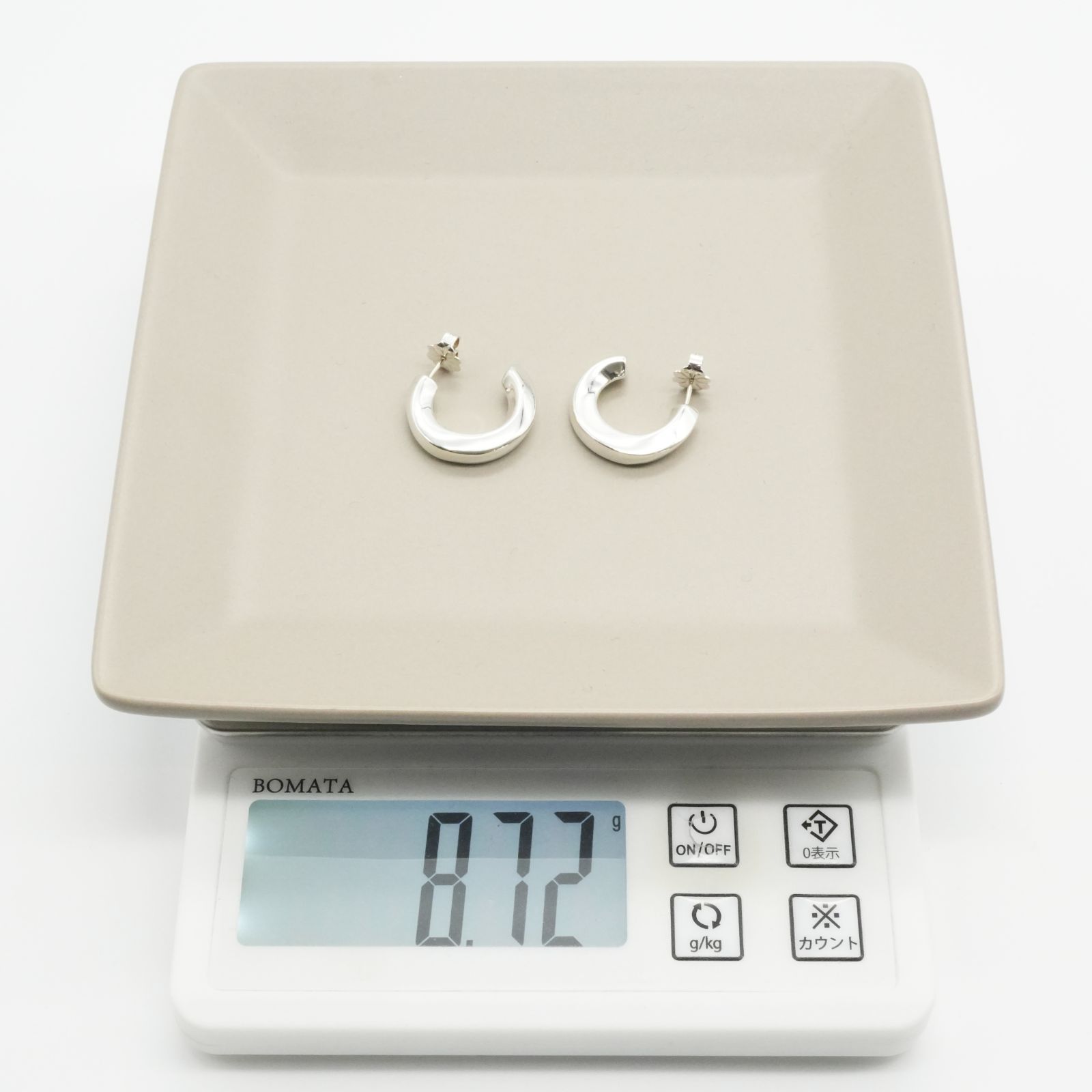 極美品 ティファニー ナイフエッジ シルバー フープ ピアス/25-1982