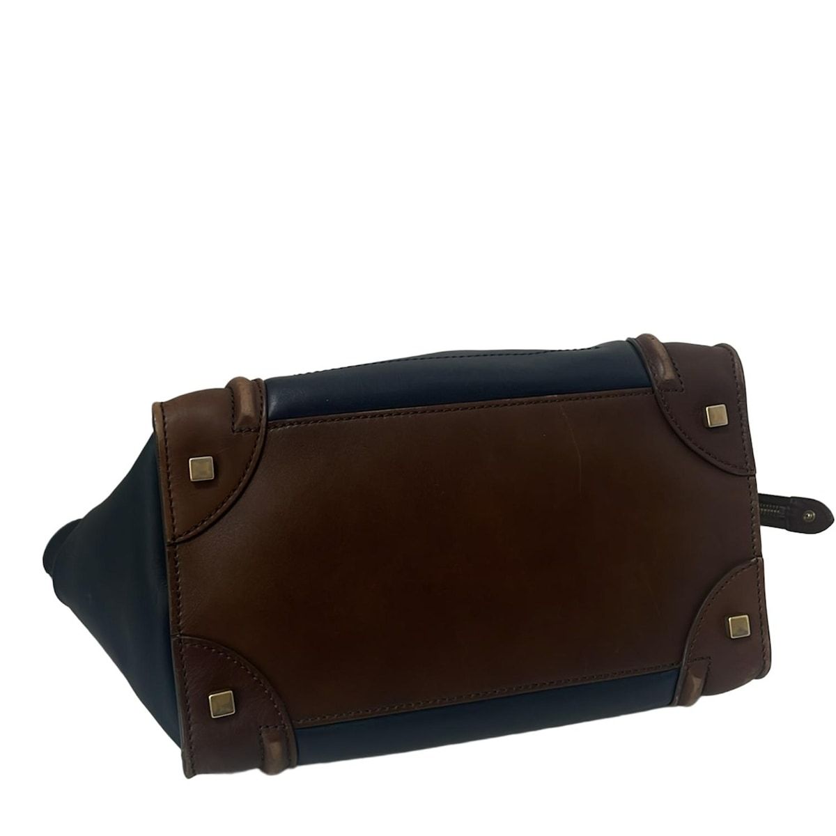美品》CELINE（セリーヌ）レザー ハンドバッグ ダークネイ