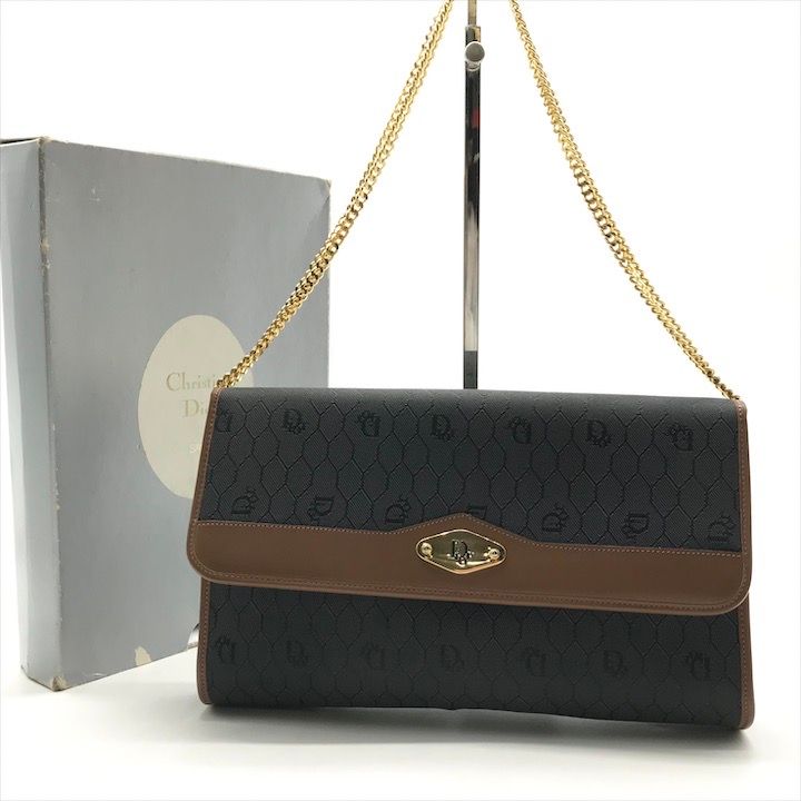 美品 Christian Dior ディオール チェーン ショルダー バッグ クラッチ