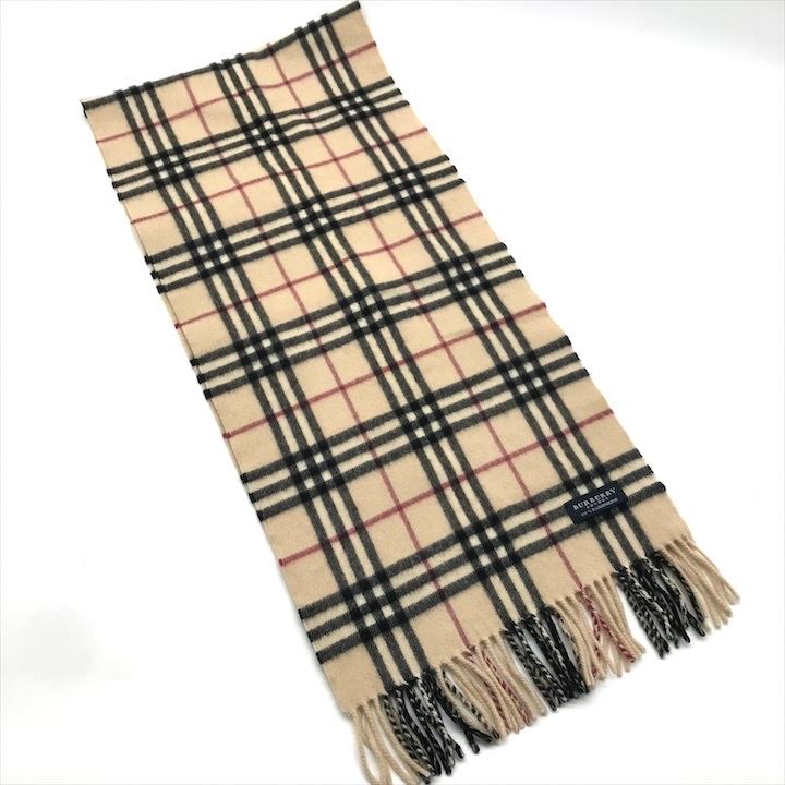 展示品 BURBERRY バーバリー ノバチェック マフラー ブラウン カシミヤ