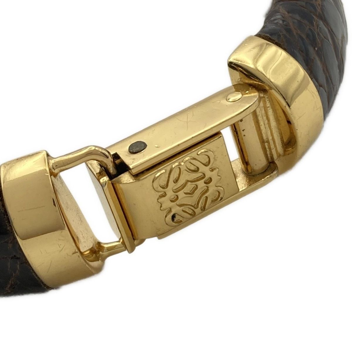 LOEWE(ロエベ) ブレスレット美品 レザー ダークブラウン