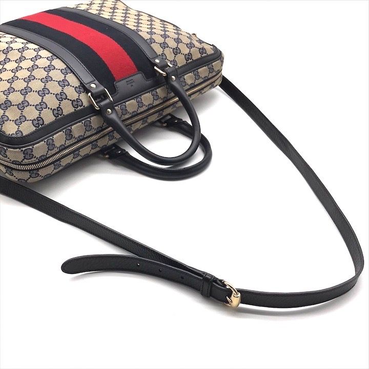 良品 GUCCI グッチ GGキャンバス ビジネス バッグ 2WAY ハンド