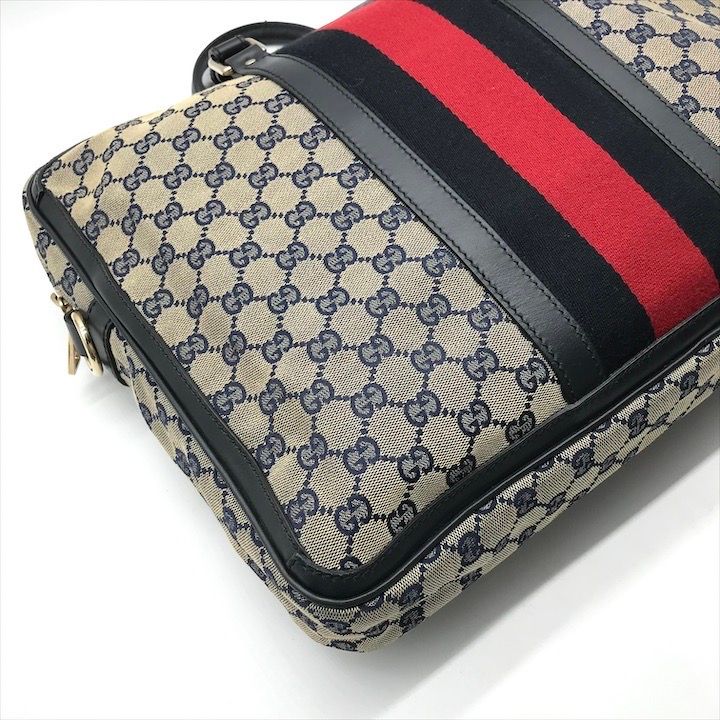 良品 GUCCI グッチ GGキャンバス ビジネス バッグ 2WAY ハンド