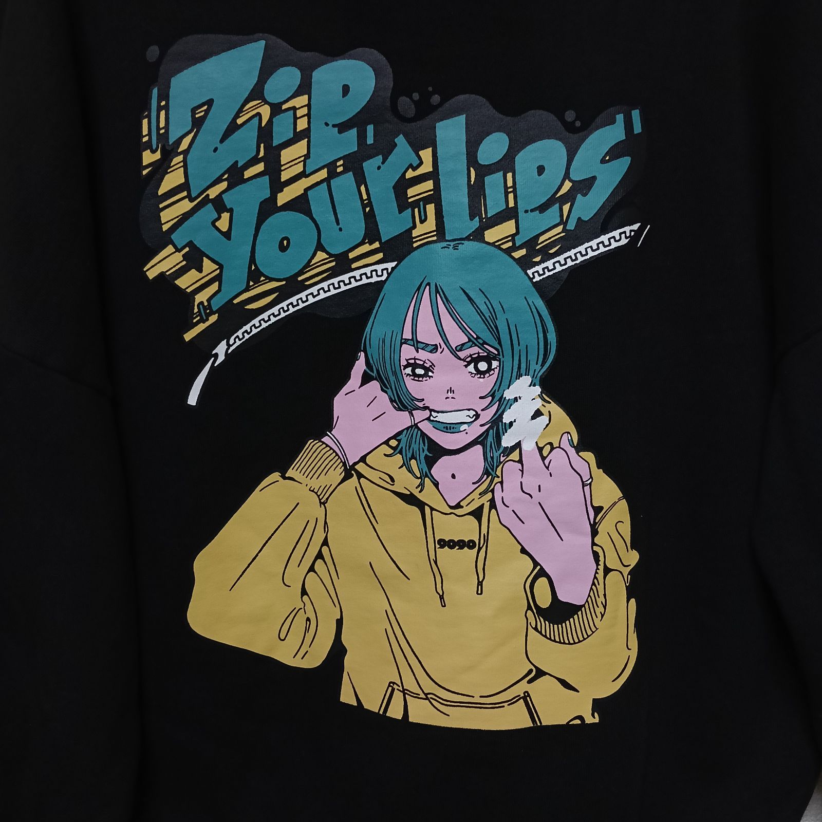 美品9090ナインティナインティZipYourLipsHoodie×Nahコラボパーカー 