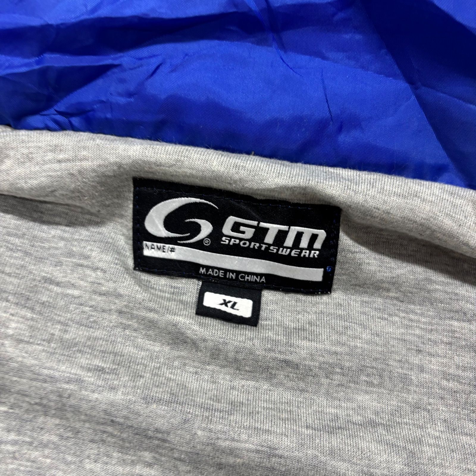GTM ナイロンジャケット XL ボウリング 300 CLUB 刺繍ロゴ ブルー 青 