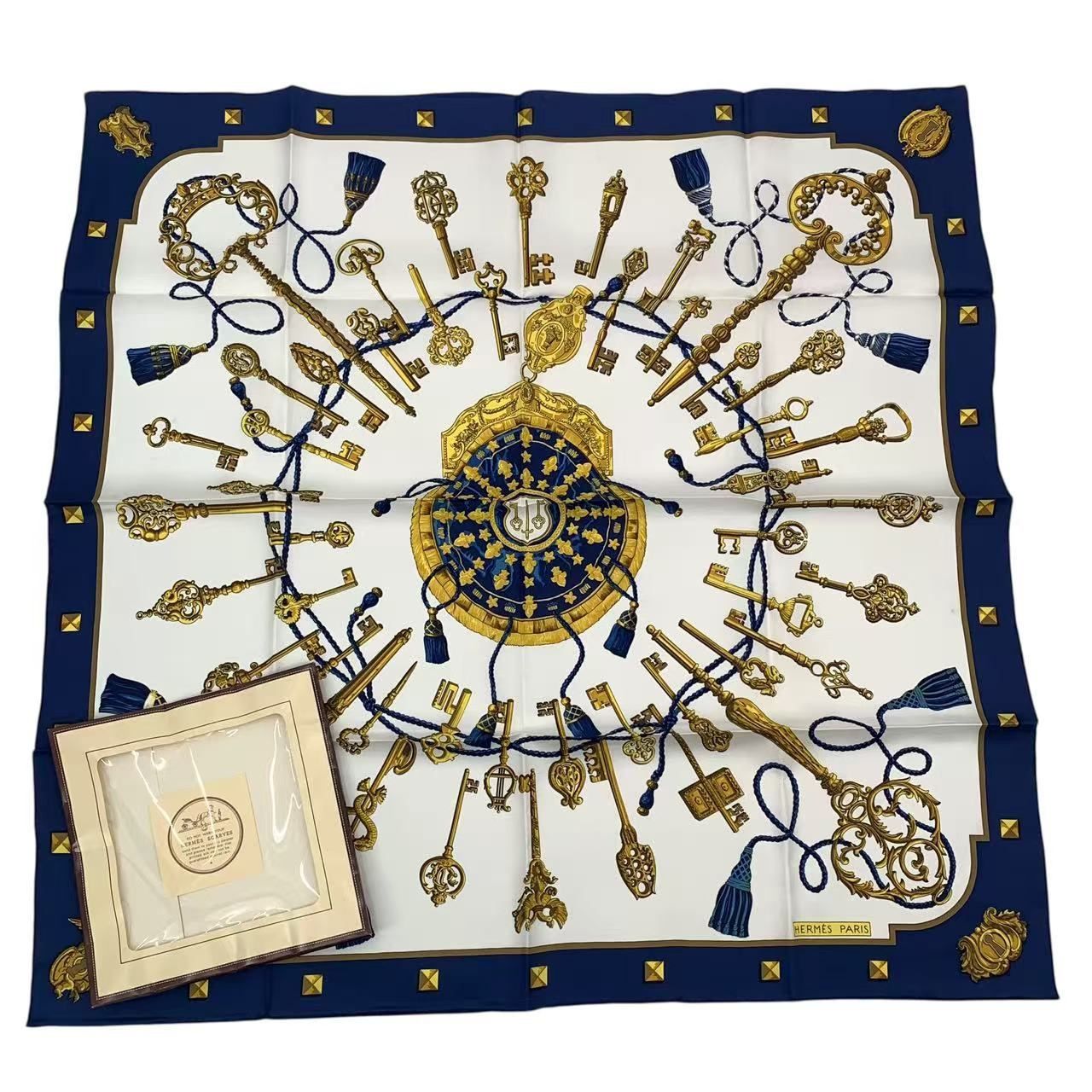 未使用品 未開封 HERMES エルメス スカーフ カレ90 シルク LES CLES 鍵