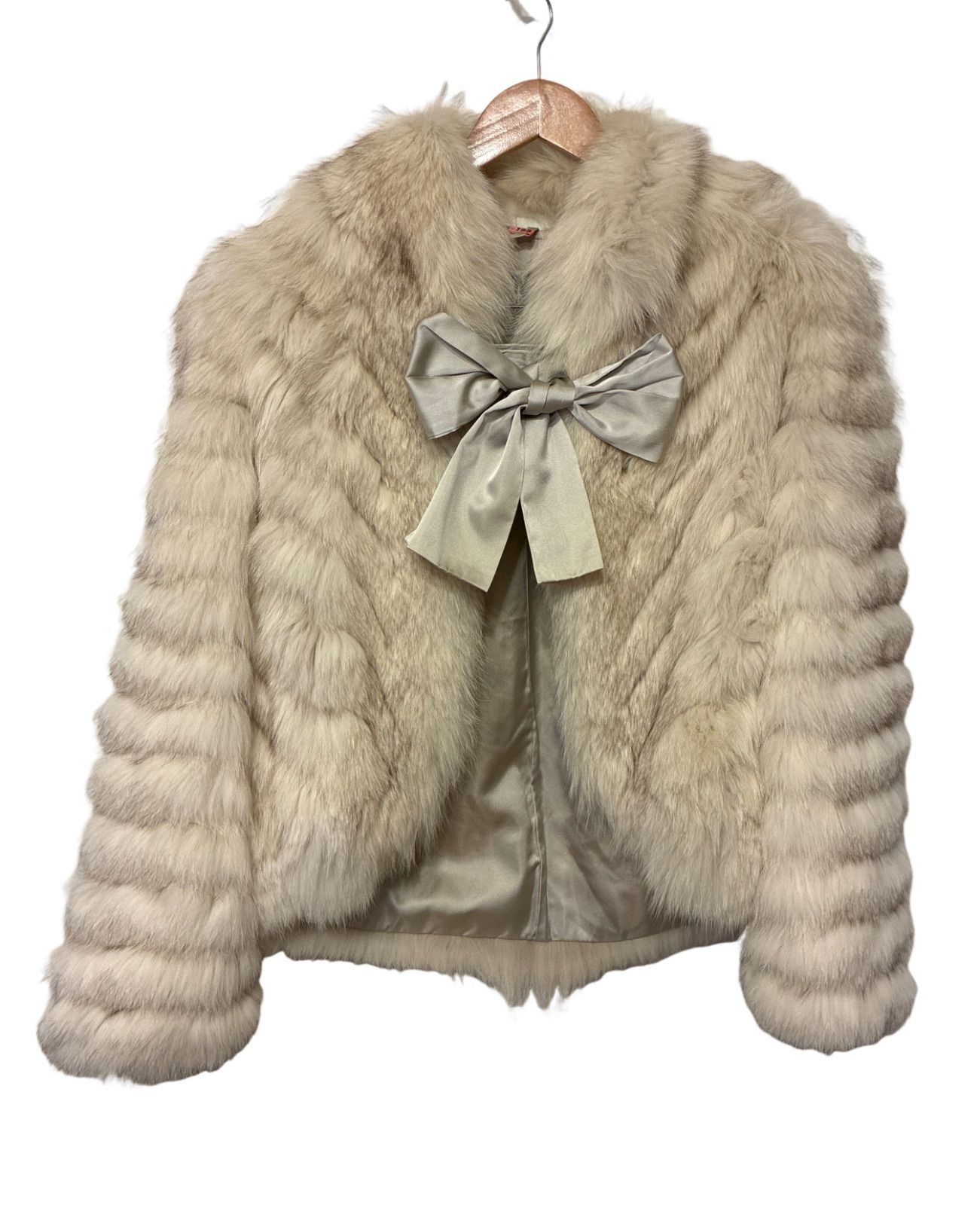 Z1725 EMBA エンバ ファーコート 毛皮 狐 リボン ショート丈