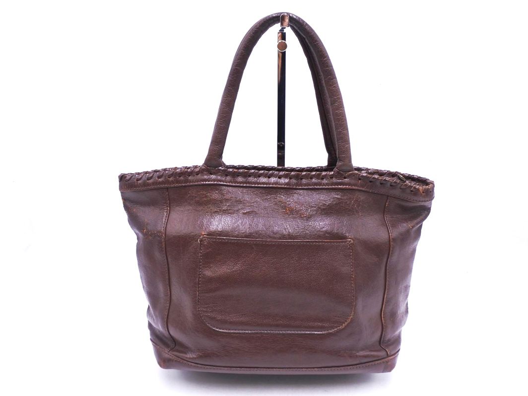 IBIZA イビザ 本革 レザー メッシュ トート バッグ 茶 □□ レディース