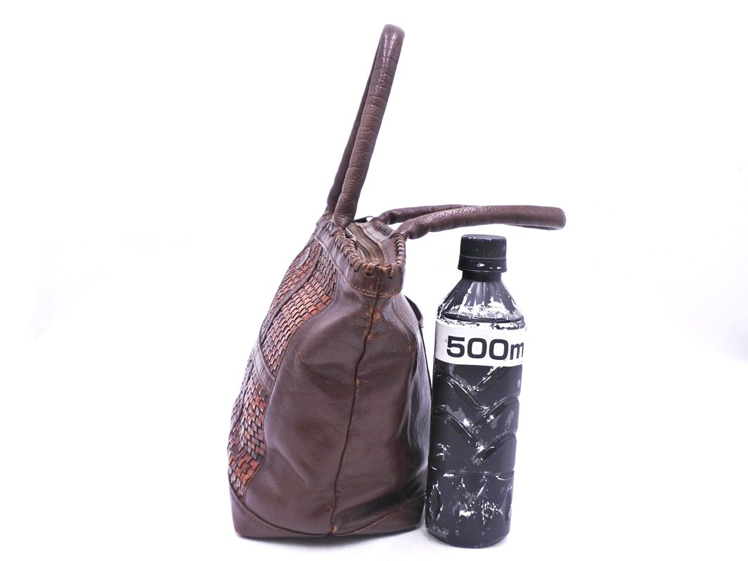 IBIZA イビザ 本革 レザー メッシュ トート バッグ 茶 □□ レディース