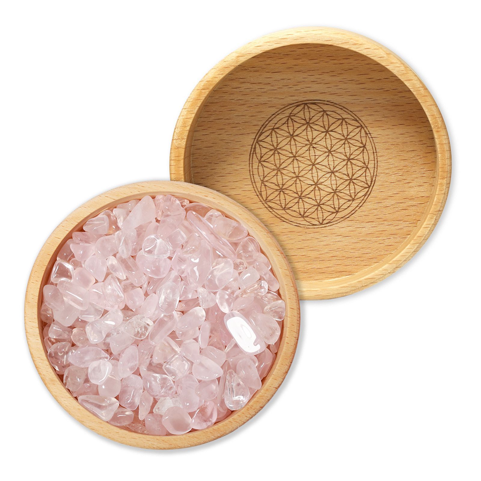 MimoriHive 浄化セット 天然水晶 さざれ石 200g 生命の花 木製プレート