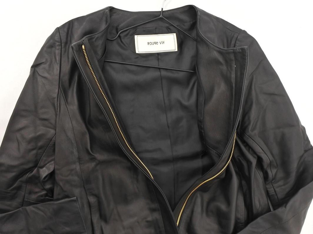 Rouge vif ルージュヴィフ アバハウス 本皮 レザー ノーカラー