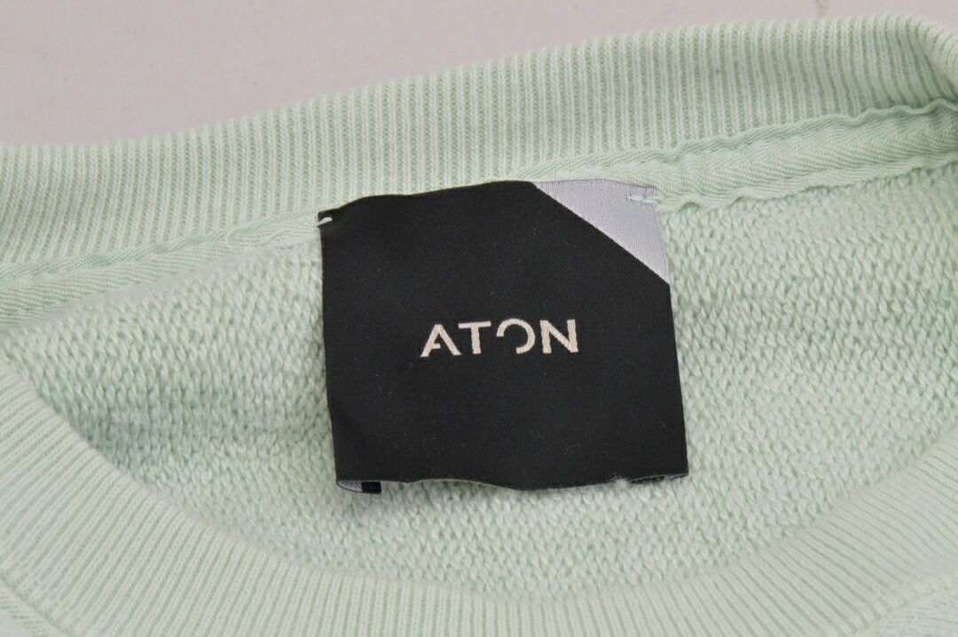 エイトン ATON スウェット クルーネックプルオーバー コットン 長袖 2サイズ グリーン レディース F-L8562 エイトン ATON スウェット クルーネックプルオーバー コットン 長袖 2