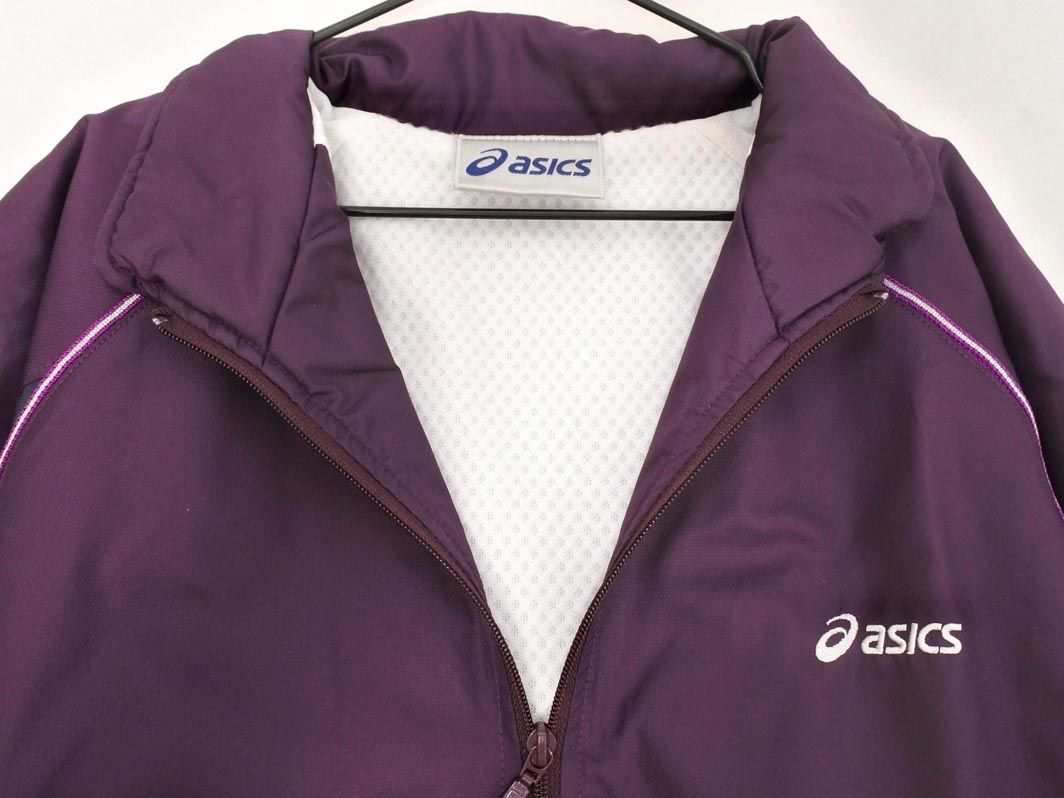 アシックス パープル ウィンドブレーカー ASICS アシックス ロゴ ウインドブレーカー ジャケット sizeL/紫