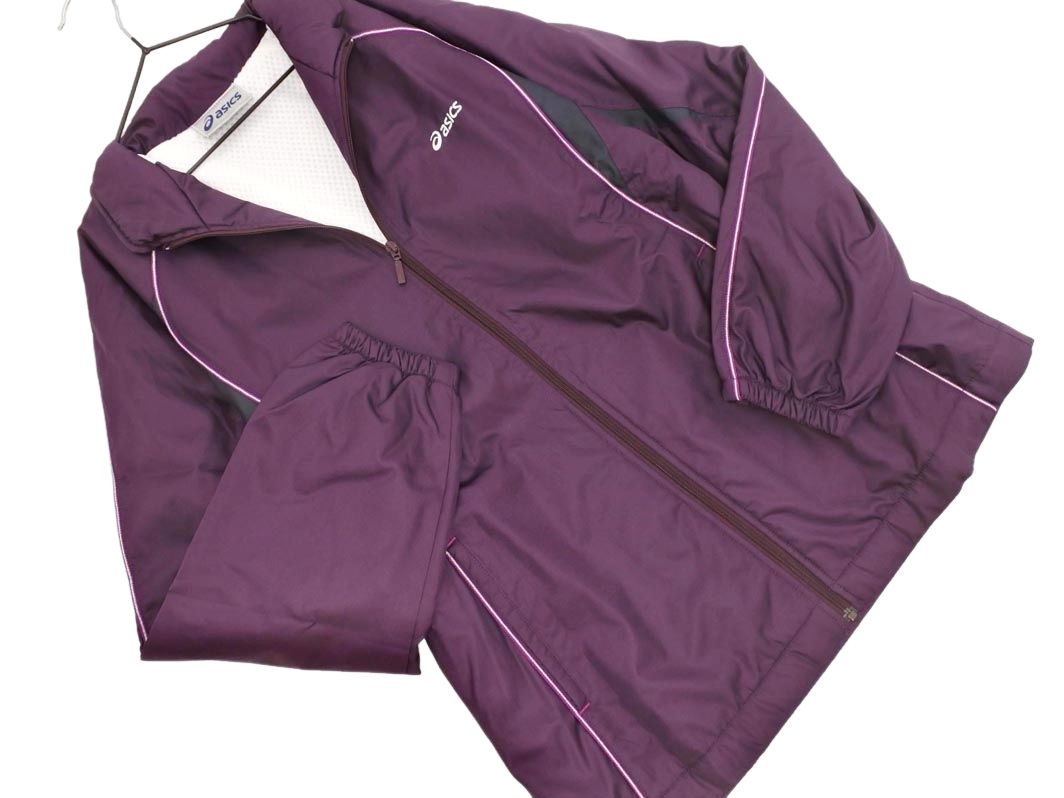 ASICS アシックス ロゴ ウインドブレーカー ジャケット sizeL/紫