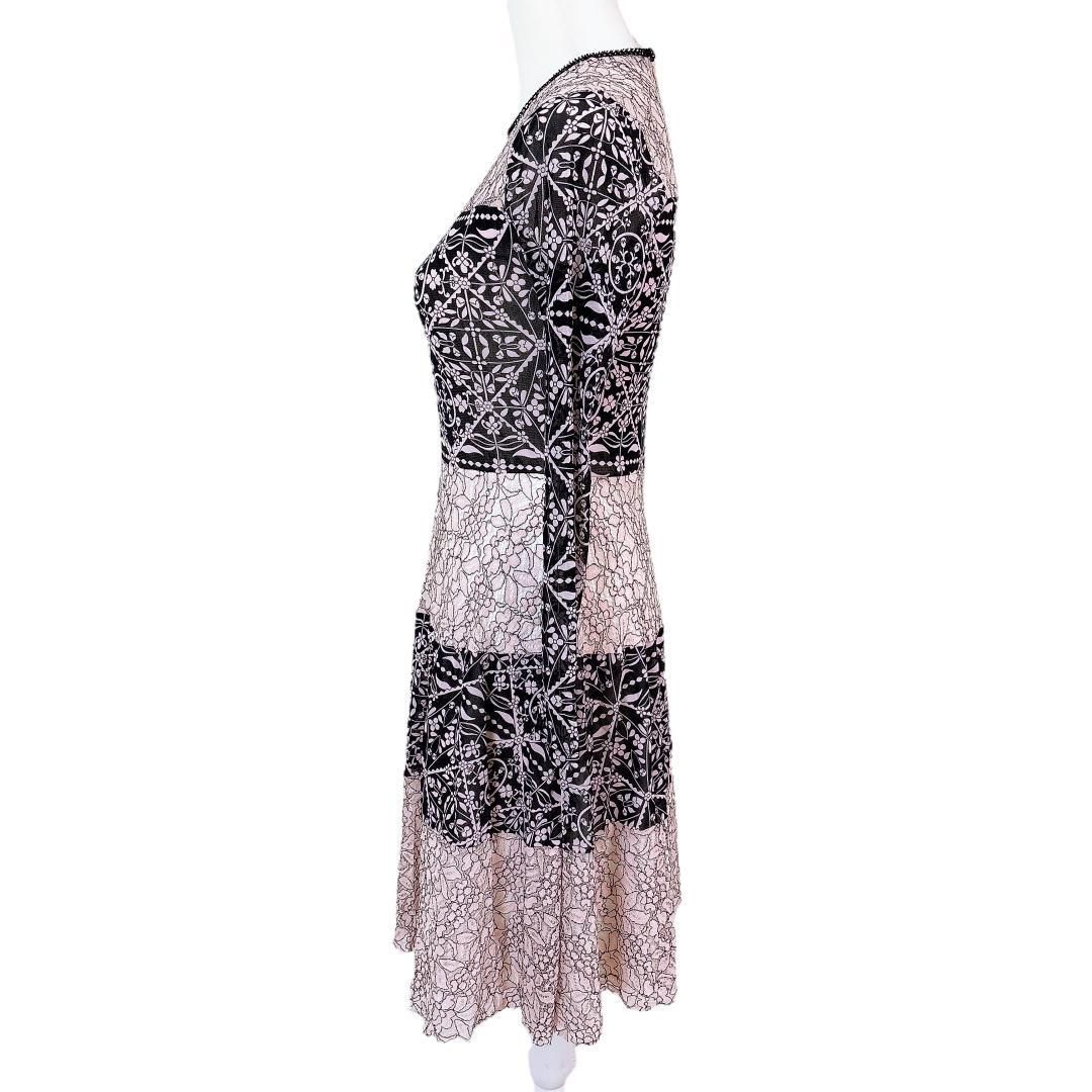 美品】ヴィヴィアンタム 長袖ワンピース パワーネット 40 バイカラー