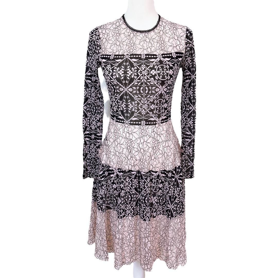 美品】ヴィヴィアンタム 長袖ワンピース パワーネット 40 バイカラー