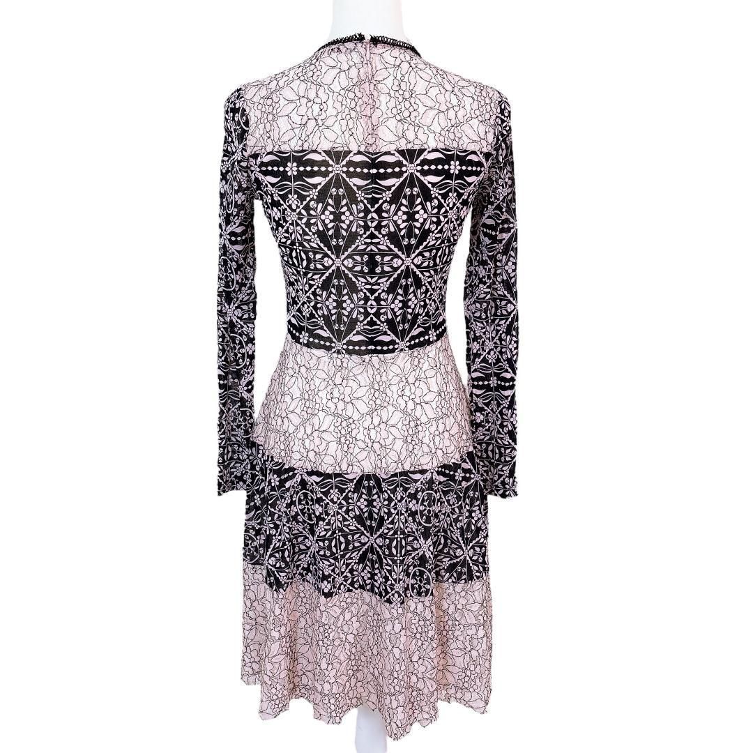 美品】ヴィヴィアンタム 長袖ワンピース パワーネット 40 バイカラー