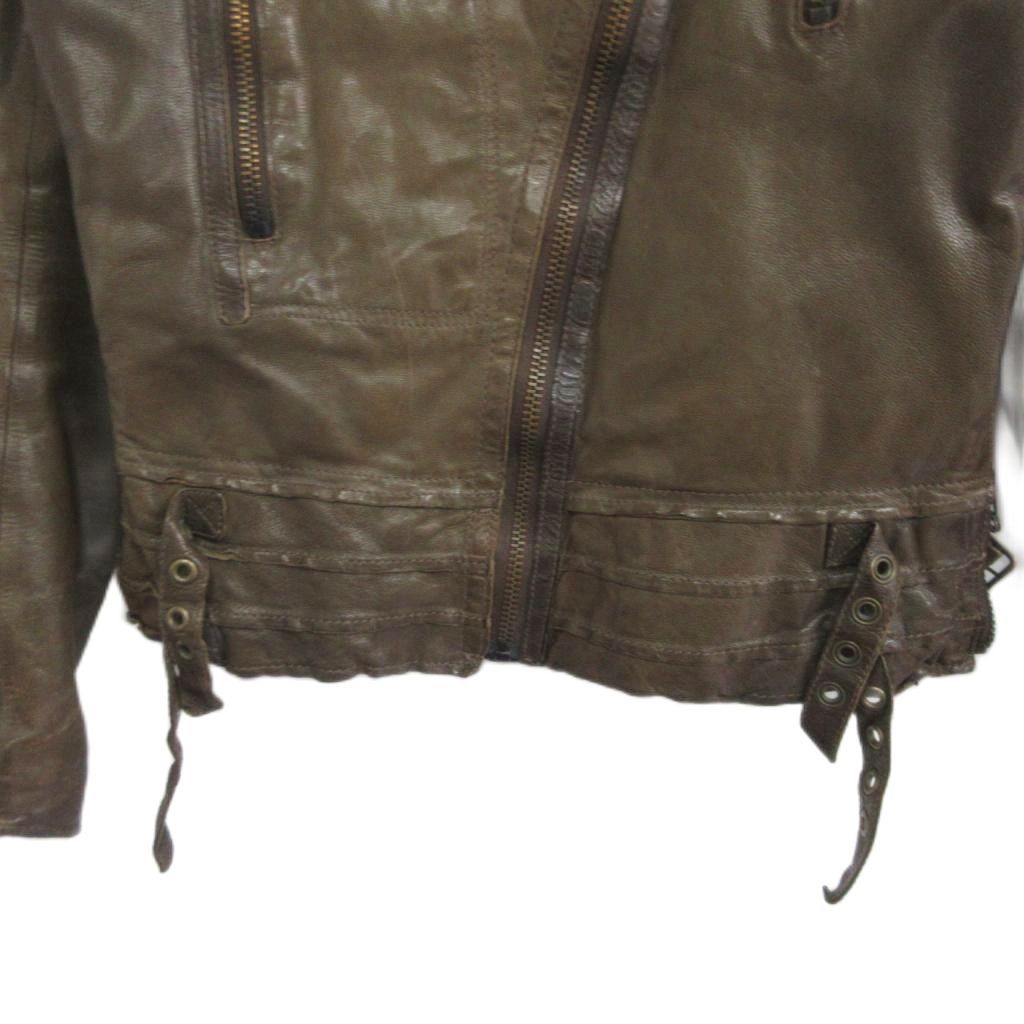 シェアースピリットShare Spirit レザージャケット ブラウン　Mサイズ シェアースピリット SHARE SPIRIT 00s Archive Goat Leather Riders