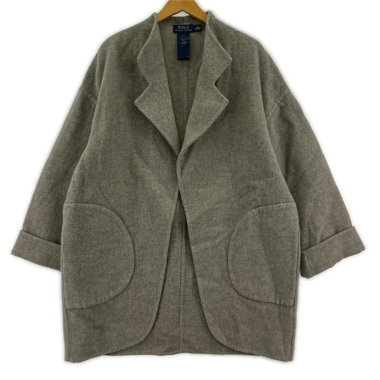 POLO RALPH LAUREN ポロ・ラルフローレン ウール混 ボタンレスコート