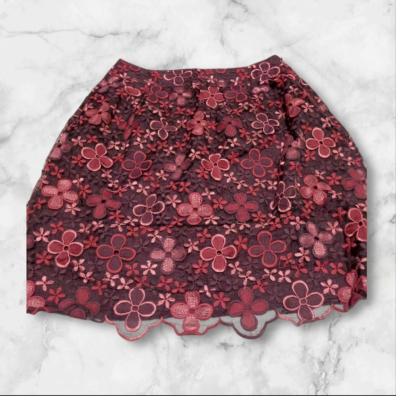 M'S GRACY 花柄刺繍 フレアスカート サイズ40 エムズグレイシー】（40