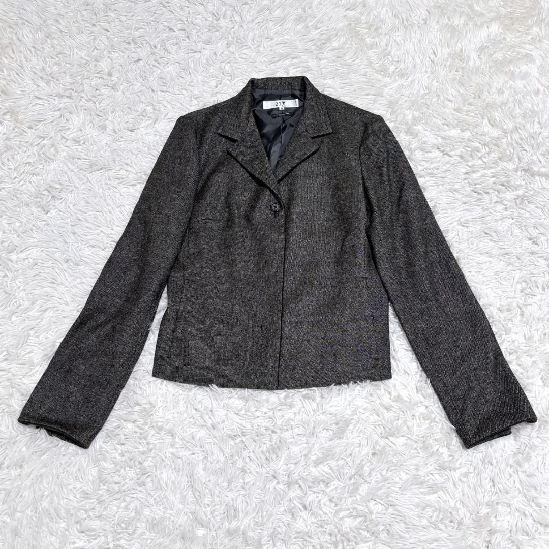 美品 23区 スカートスーツセットアップ グレー ジャケット36スカート