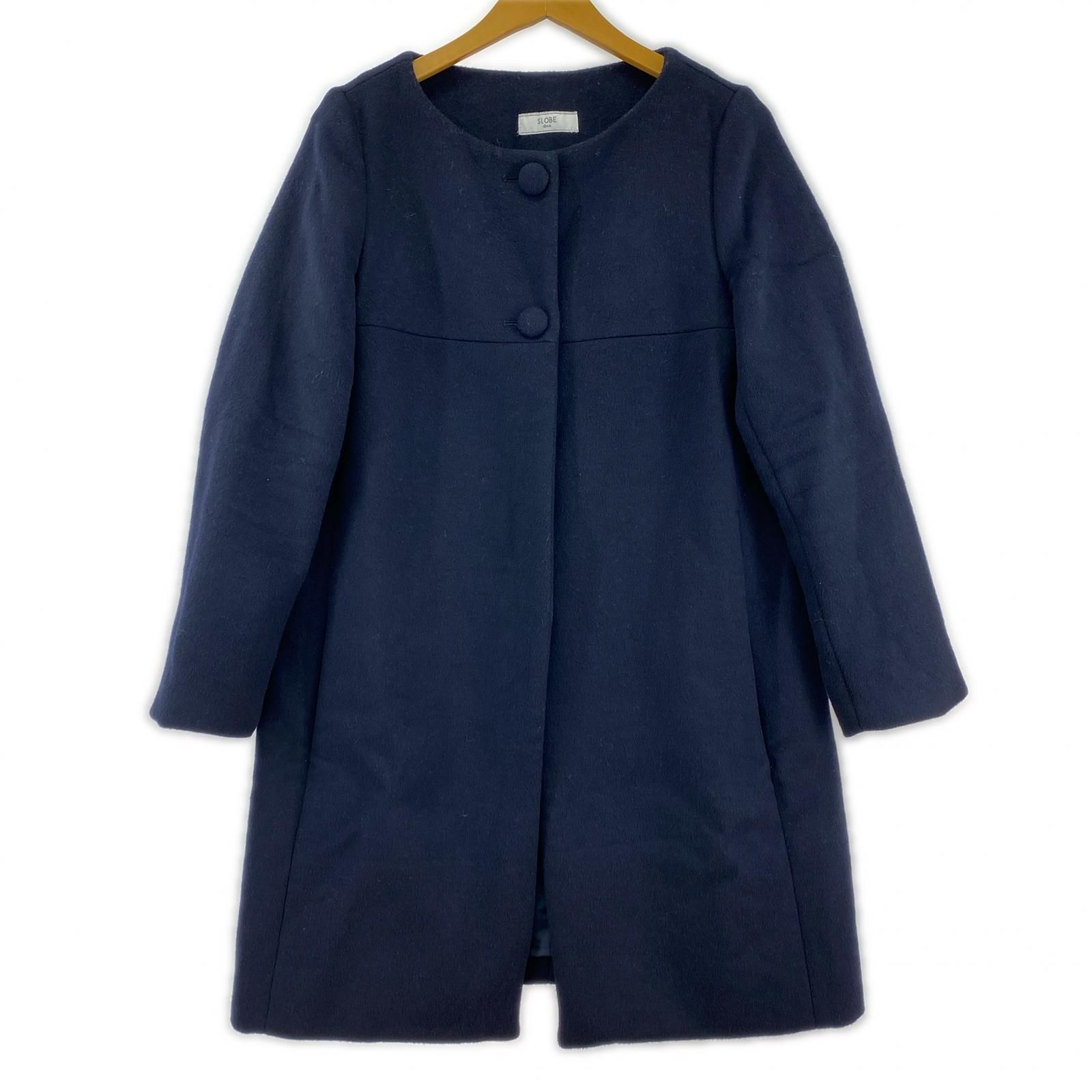 SLOBE IENA スローブイエナ ノーカラーコート size40/ネイビー - メルカリ