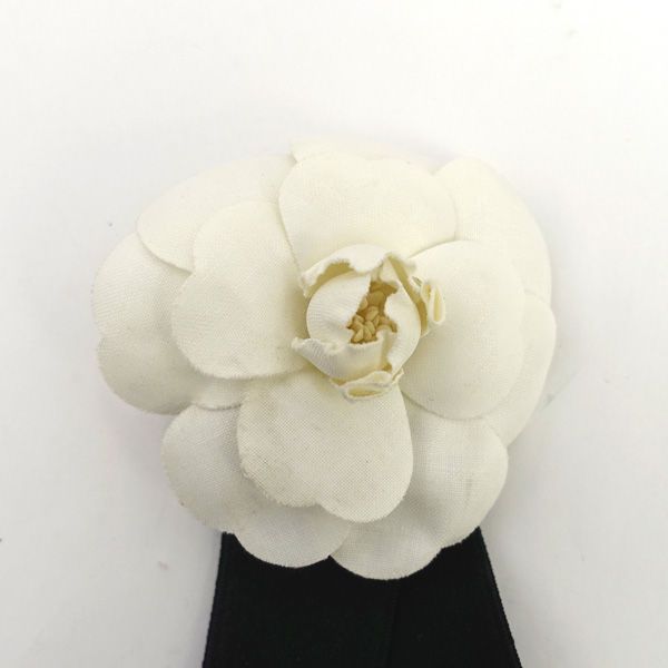 CHANEL / シャネル ◇カメリア フラワー リボン コサージュ ブローチ