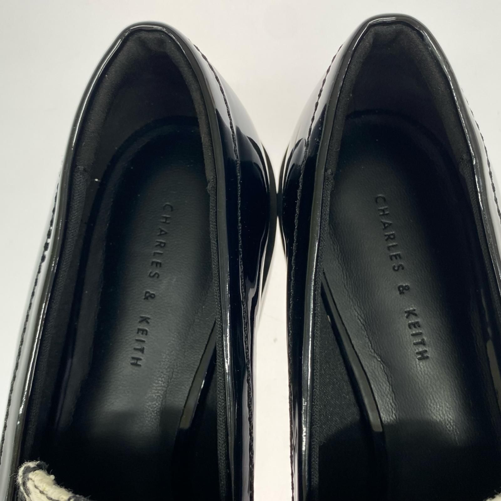 CHARLES & KEITH チャールズ＆キース 異素材切替ローファー size36 