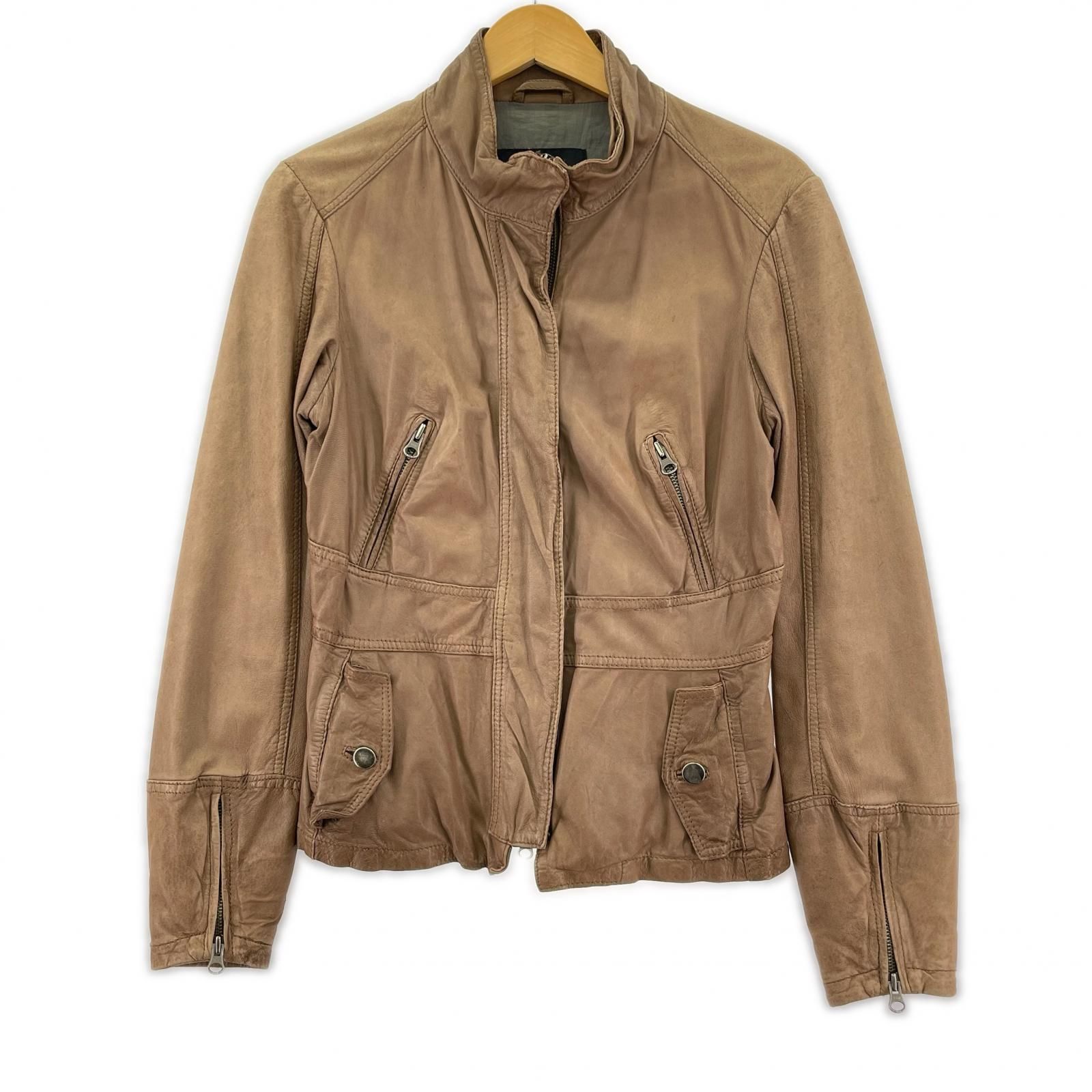 [最終値下げ] MAX&Co. レザージャケット. 38 MAX&Co.テーラード3Bラムレザージャケット黒38羊革マックス コー