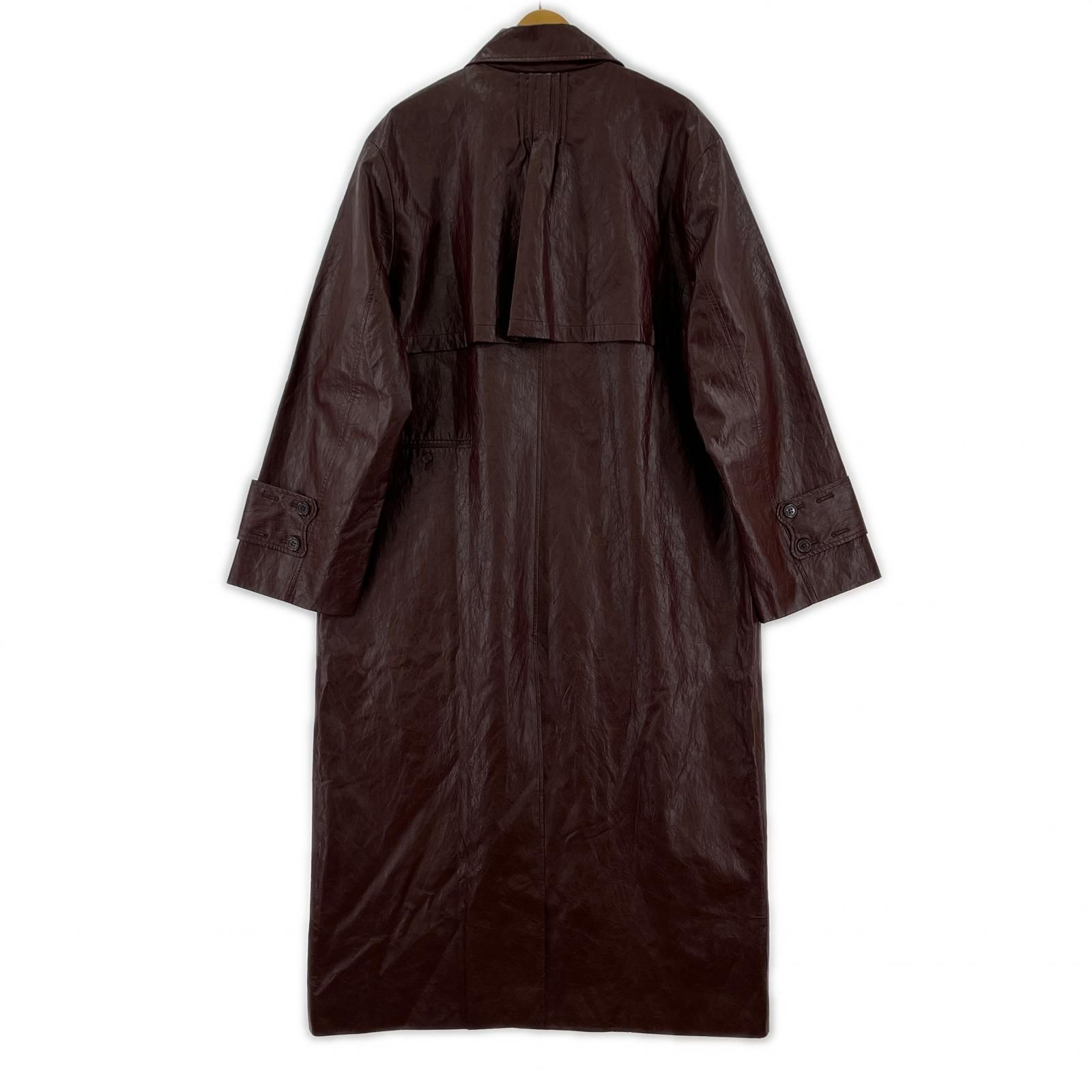 AMERI アメリ フェイクレザーコート sizeM/ボルドー - メルカリ