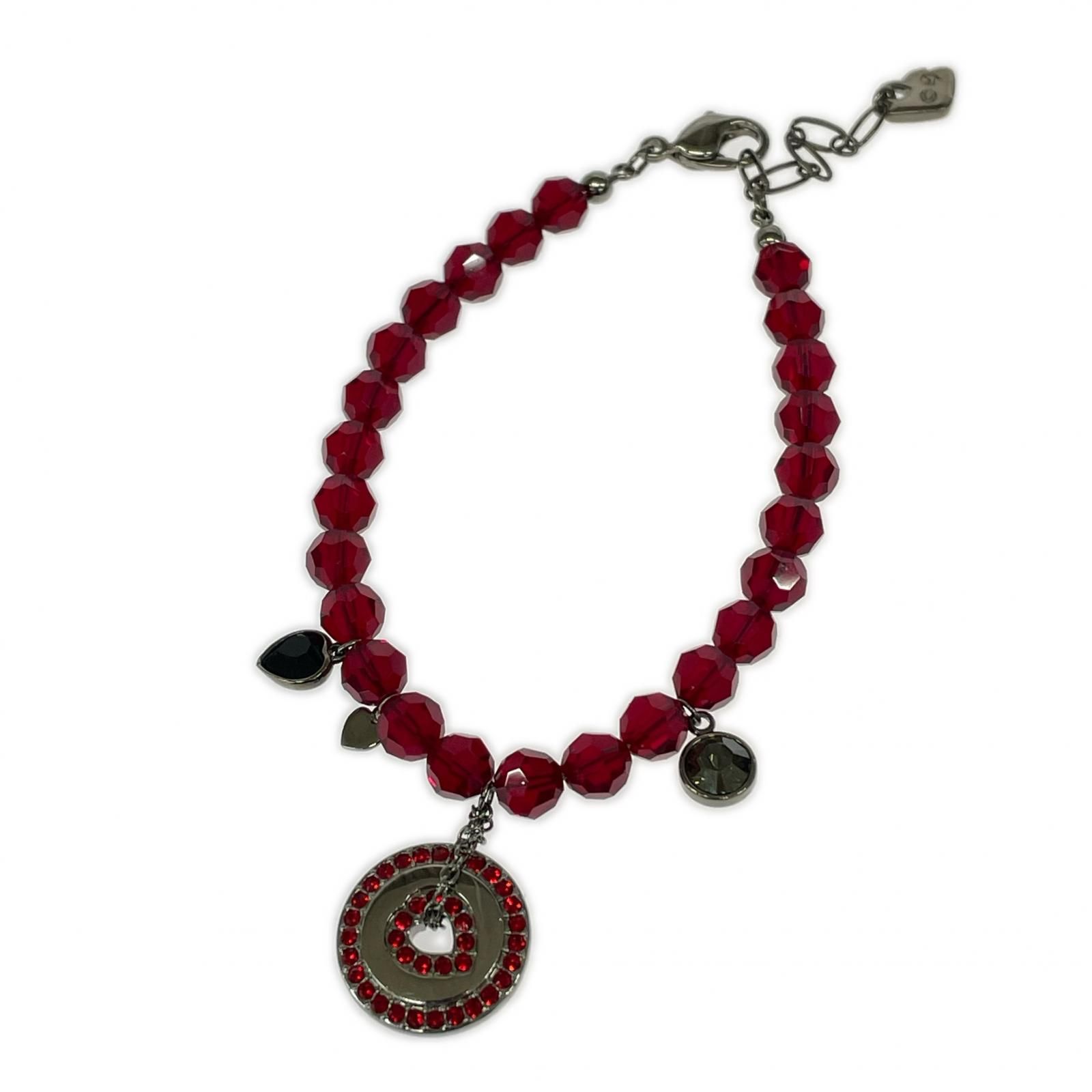 SWAROVSKI スワロフスキー ビーズブレスレット/レッド - メルカリ