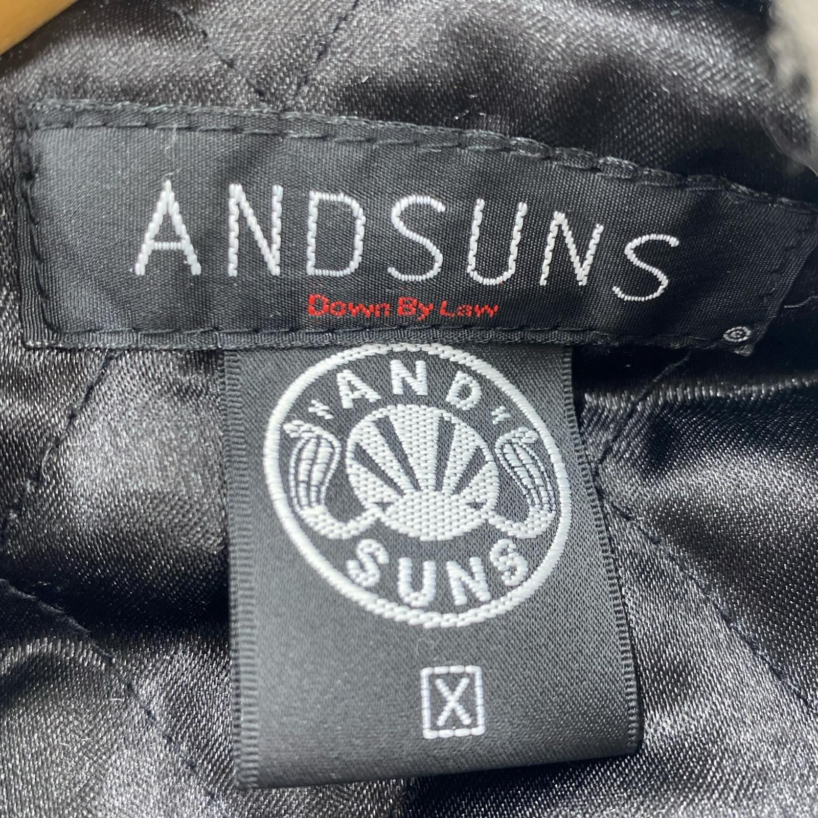 ANDSUNS アンドサンズ 刺繍 フーディー スタジャンジャケット sizeX 