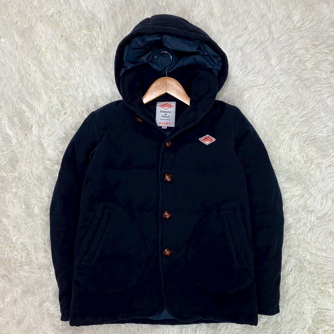 ダントン ビームス別注 ウールモッサダウンジャケット くるみボタン
