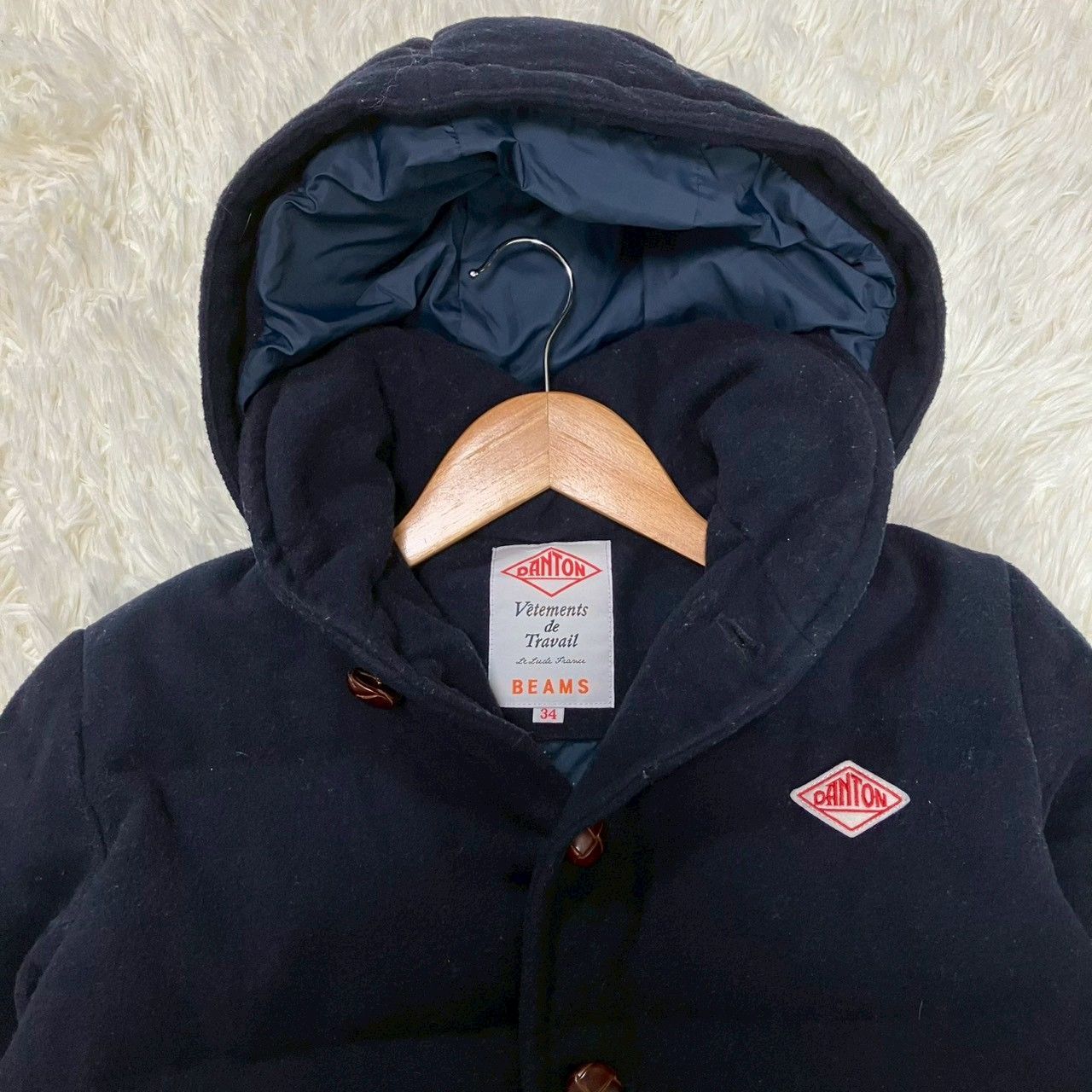 ダントン ビームス別注 ウールモッサダウンジャケット くるみボタン
