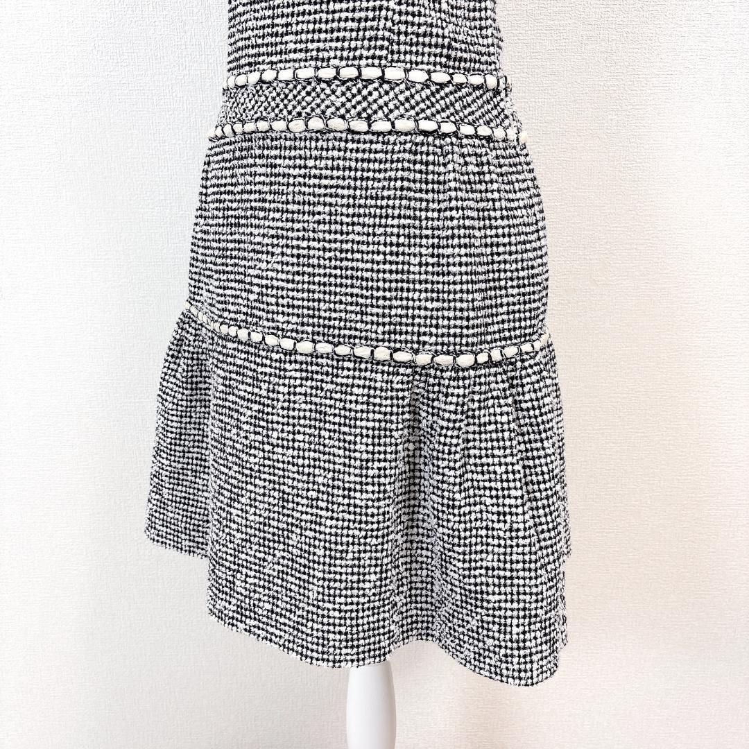 美品】 Rene ツイードノースリーブワンピース 34 白×黒 - メルカリ