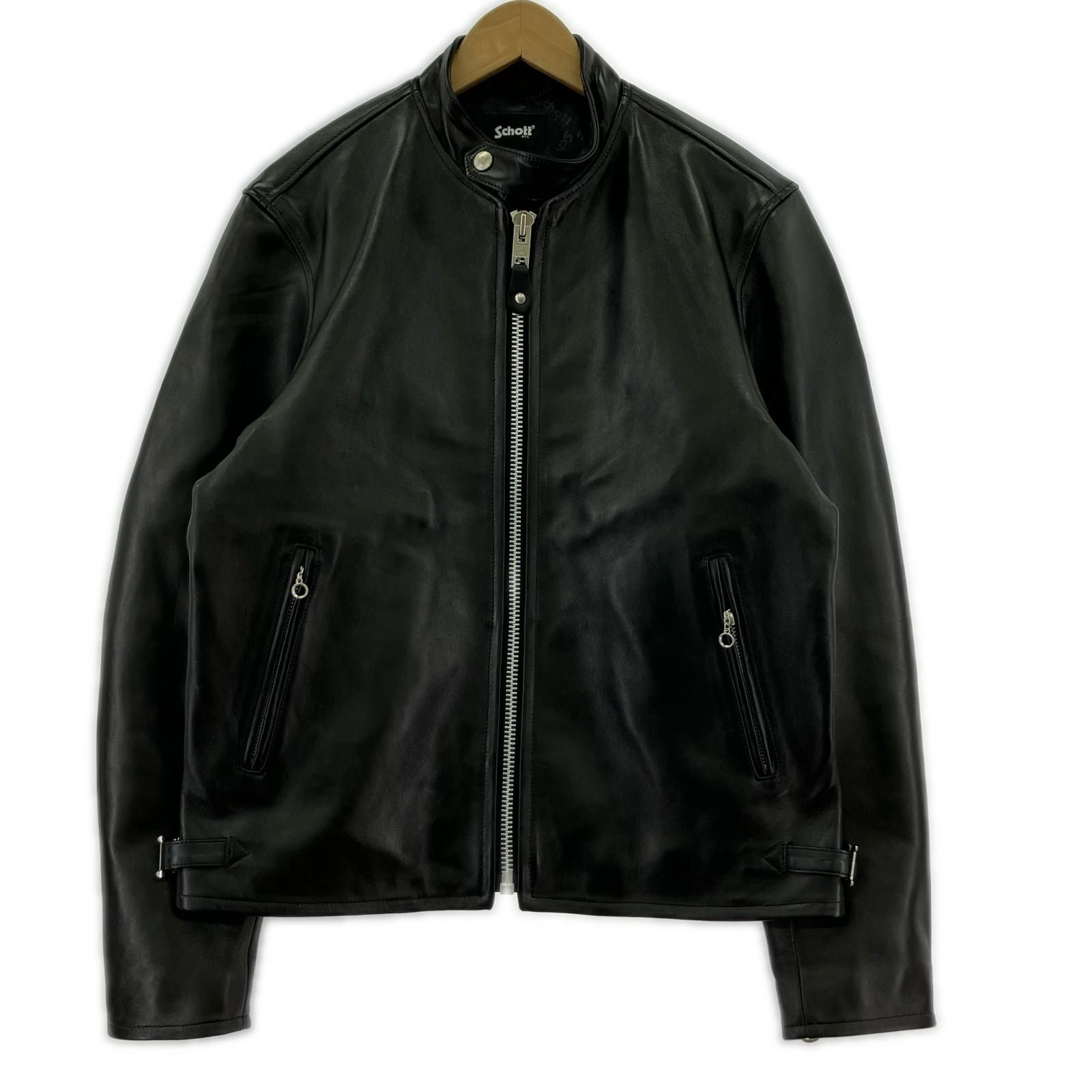 schott ショット 羊革レザージャケット sizeL/ブラック - メルカリ