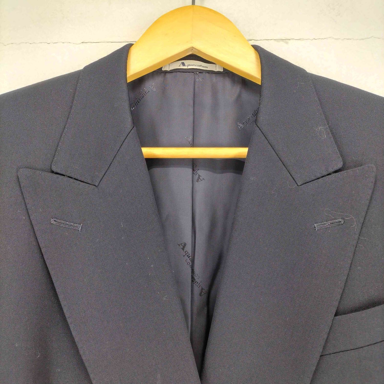 アクアスキュータム AQUASCUTUM 紺ブレ 金釦 ダブルブレスト