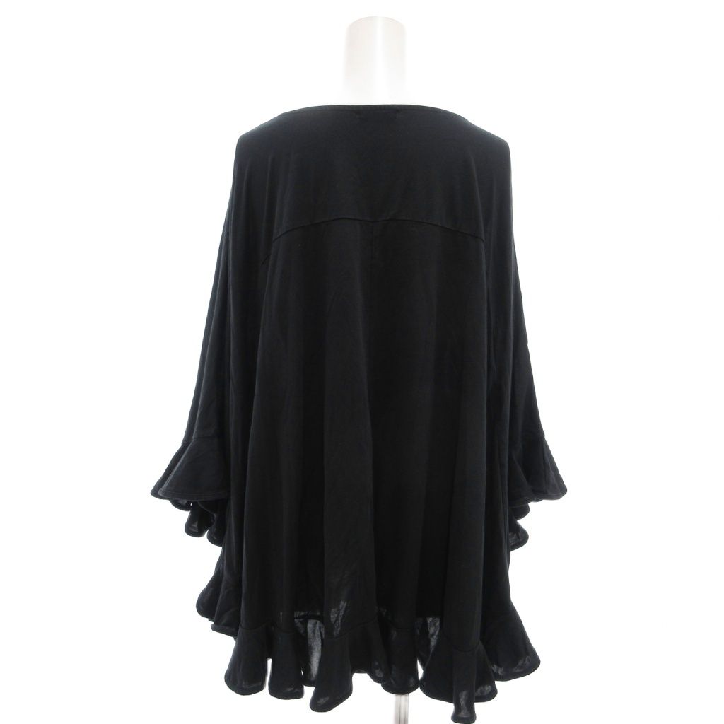 トゥービーシック TO BE CHIC ポンチョ カットソー フリル 黒 ブラック