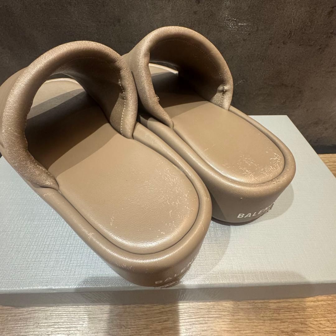 バレンシアガ 厚底サンダル 36 23cm ブラウンベージュ スライド - メルカリ