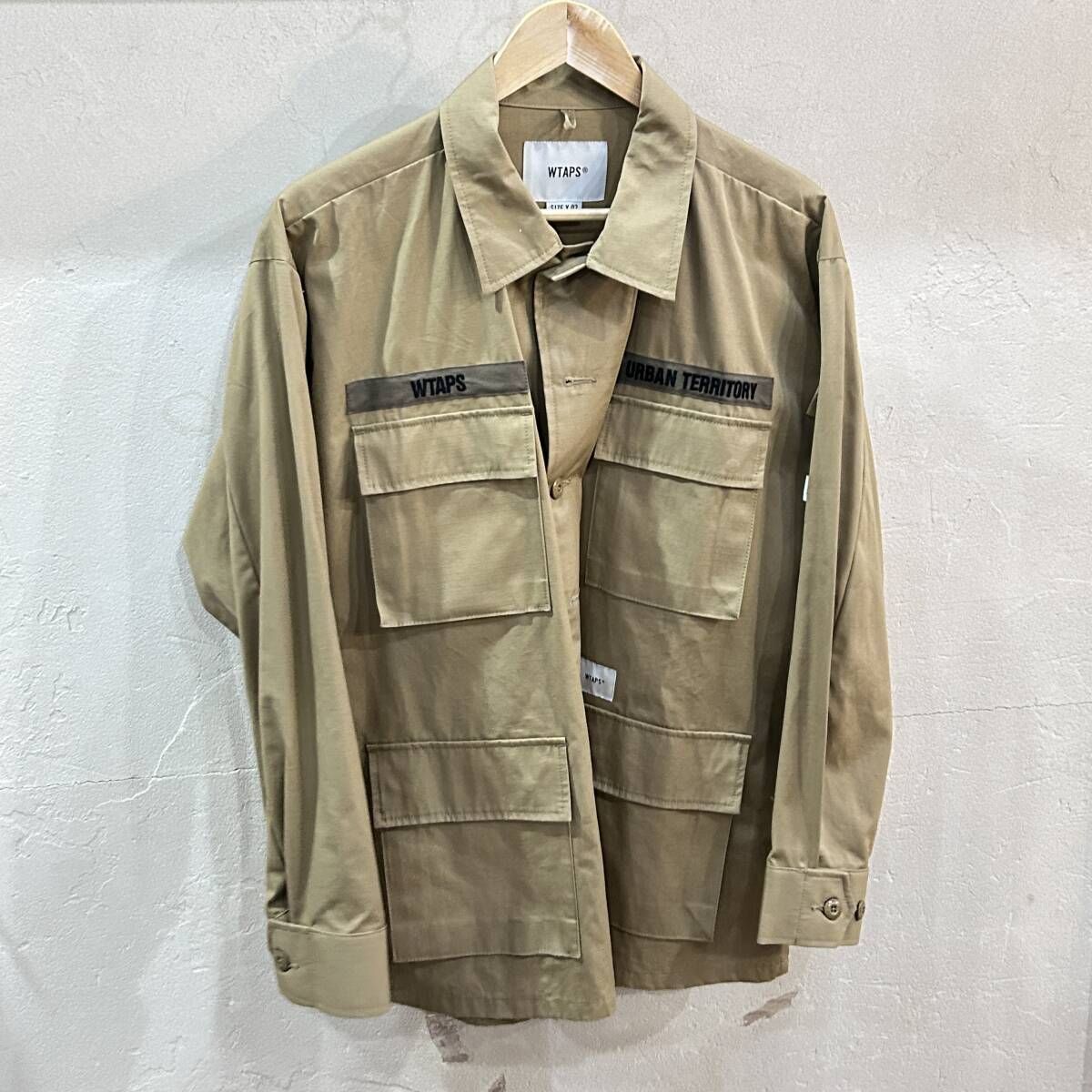 1394)試着程度美品 WTAPS 21SS JUNGLE 02 LS/COTTON. RIPSTOPシャツ